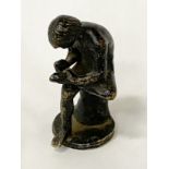 MINIATURE BOY WITH THORN CAST IN BRONZE 6.5CMS TALL THOUGHT TO BE SPINARIO CIRCA 18TH CENTURY