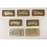 7 SILVER INGOTS - EACH APPROX 65 GRAMS