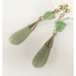 STERLING SILVER JADE EARRINGS