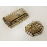 2 SILVER SNUFF BOXES - CONTINENTAL 5 OZS APPROX