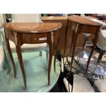 PAIR HALF MOON SIDE TABLES