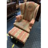 WINGBACK CHAIR & STOOL