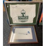 ASTON MARTIN NIMROD RACING AUTOMOBILES SHIRT FRAMED WITH A FRAMED PRINT OF CONCORD