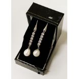 TOPAZ & PEARL HOOK EARRINGS