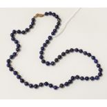 LAPIS LAZULI NECKLACE WITH 9CT GOLD CLASP