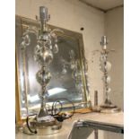 CHROME & CRYSTAL GLASS TABLE LAMPS - 56 CMS (H) APPROX
