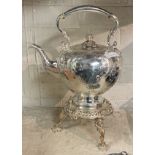 LARGE SILVER PLATED SPIRIT KETTLE 42CMS (H) APPROX