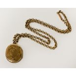 9CT GOLD BELCHER CHAIN WITH LOCKET - APPROX 5.5G