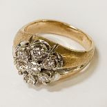 14CT SEVEN STONE DIAMONG RING SIZE P/Q 11.5 GRAMS APPROX