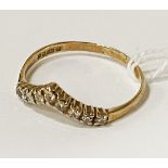 9CT GOLD DIAMOND WISHBONE RING - SIZE R 1.7 GRAMS APPROX