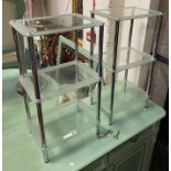TWO THREE TIER GLASS TABLES