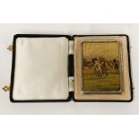 HM SILVER & LACQUERED POLO PLAYERS CIGARETTE CASE 7OZS APPROX