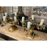 PAIR OF BOHEMIAN GILT / GLASS CANDELABRA TABLE LAMPS