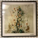 AFTER SALVADOR DALI PRINT ON SILK BY DEMART 1988 - 93 X 93 CMS APPROX