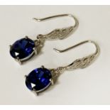 SAPPHIRE & TOPAZ HOOK EARRINGS