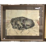 ARCADI ARSENYEV (1939-2006) ''SLEEPING DOG'' PASTEL 45 X 49CM