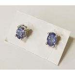 STERLING SILVER TANZANITE STUD EARRINGS