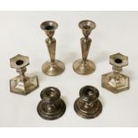 3 PAIRS OF CANDLESTICKS