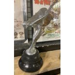 SPIRIT OF ECSTASY FIGURE ON ON MARBLE BASE - 70 CMS (H) FIGURE