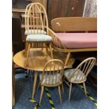 ERCOL DINING TABLE & SIX CHAIRS