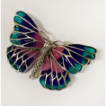 STERLING SILVER BUTTERFLY BROOCH WITH PEARL DETAIL