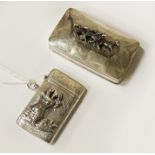 925 SILVER VESTA & 925 SILVER PILL BOX WITH HORSES EMBELISHMENT