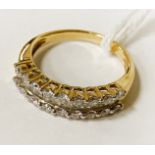 18CT YELLOW GOLD & DIAMOND RING - SIZE J