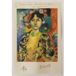 PROOF COPY H.MATISSE PRINT : FILLE AVEC DES FLEURS DANS CHEVEUX