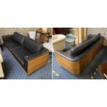 LEATHER & WALNUT SOFA - DWELL