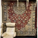 CENTRAL PERSIAN PART SILK QUM CARPET 350CMS X 225CMS