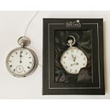 HM SILVER OPEN FACE WALTHAM POCKET WATCH & A HERITAGE COLLECTION BOXED OPEN FACE POCKET WATCH