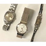 THREE LADIES WATCHES - 1 SILVER