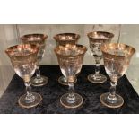 SET OF SIX MURANO GILT GOBLETS