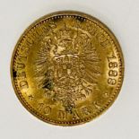 GERMAN 10 MARK GOLD COIN 1888 - 3.9 GRAMS