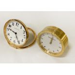 TWO BRASS TIFFANY & CO DESK CLOCKS