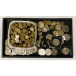 COINS INCL. SILVER CROWNS & MANY THREEPENNY PIECES