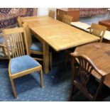 CONTEMPORARY EXTENDING OAK DINING TABLE & 6 CHAIRS