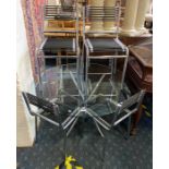 GLASS DINING TABLE & SIX CHAIRS