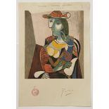 PICASSO ''MARIE THERESE WALTER'' 1937 RARE PROOF PRINT, NUMBERED & SIGNED 29.5 X 20CMS - REF NO.