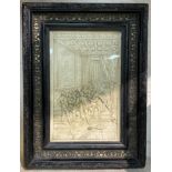 EARLY FRAMED CARVED RELIEF ''THE ASSASSINATION OF DAVID RIZZIO'' - 43 X 33 CMS OUTER FRAME