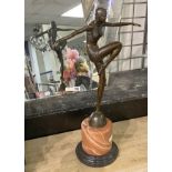 ART DECO STYLE BRONZE LADY - 56 CMS (H) APPROX
