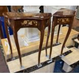 PAIR OF INLAID SHAPED TABLES