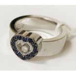 CHOPARD 18CT DIAMOND & SAPPHIRE RING SIZE L