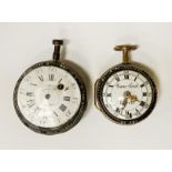 GALAY FRENCH VERGE FUSEE WITH AN ISAAC SOET FRENCH VERGE FUSEE HAND PAINTED POCKET WATCHES A/F