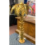 GILT METAL PALM TREE FLOOR LAMP - 155 CMS (H) APPROX