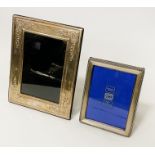 2 H/M SILVER PHOTO FRAMES 18CMS X 14CMS & 13CMS X 10CMS