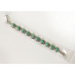 STERLING SILVER, ARIZONA SLEEPING BEAUTY TURQUOISE BRACELET