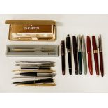 COLLECTION OF PENS TO INCLUDE VINTAGE WATERMAN & PARKER