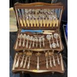 CANTEEN OF SILVER PLATE CUTLERY BY JAMES DEAKIN & SONS OF SHEFFIELD