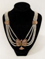 GOLD & PEARL & RUBY NECKLACE